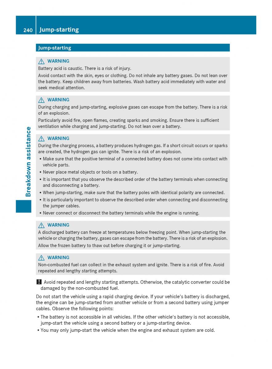 Mercedes Benz SLS AMG Coupe Roadster C197 owners manual / page 242