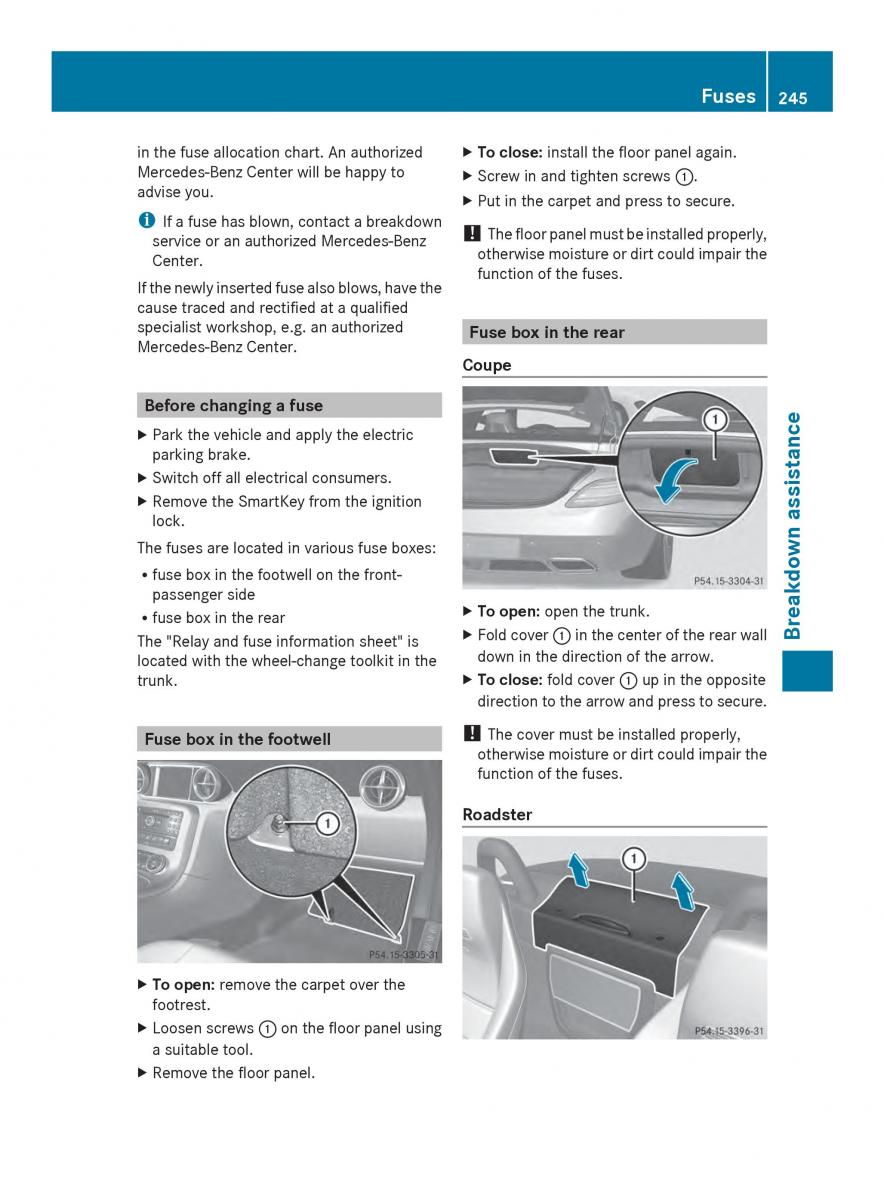 Mercedes Benz SLS AMG Coupe Roadster C197 owners manual / page 247