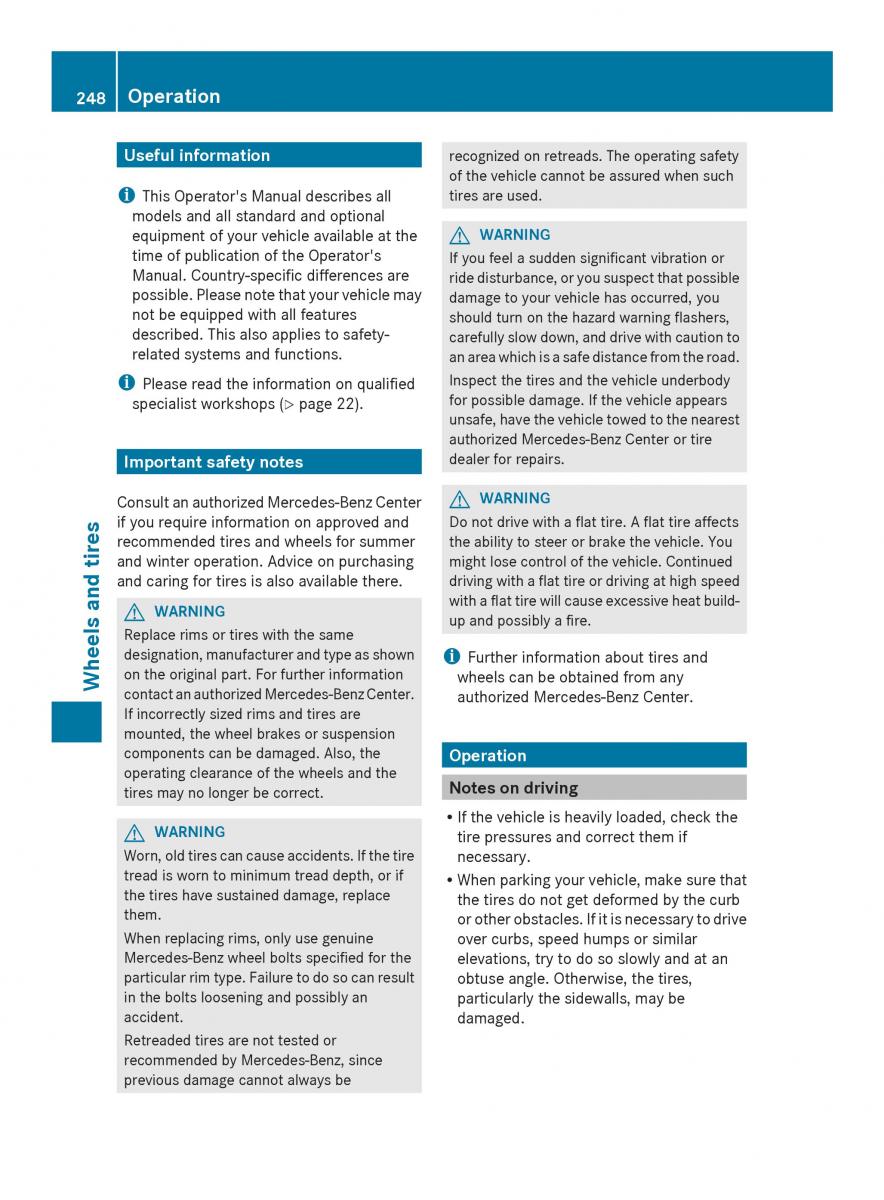 Mercedes Benz SLS AMG Coupe Roadster C197 owners manual / page 250