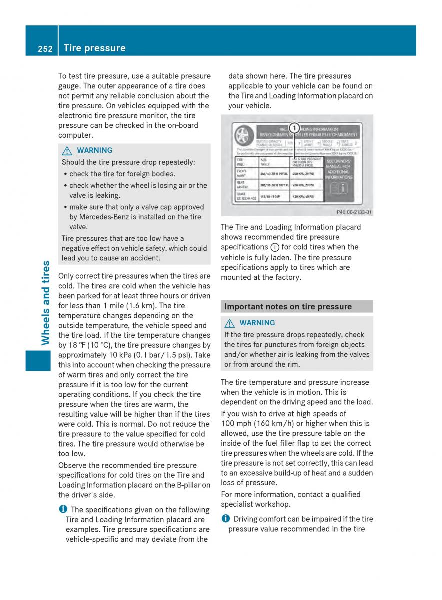 Mercedes Benz SLS AMG Coupe Roadster C197 owners manual / page 254