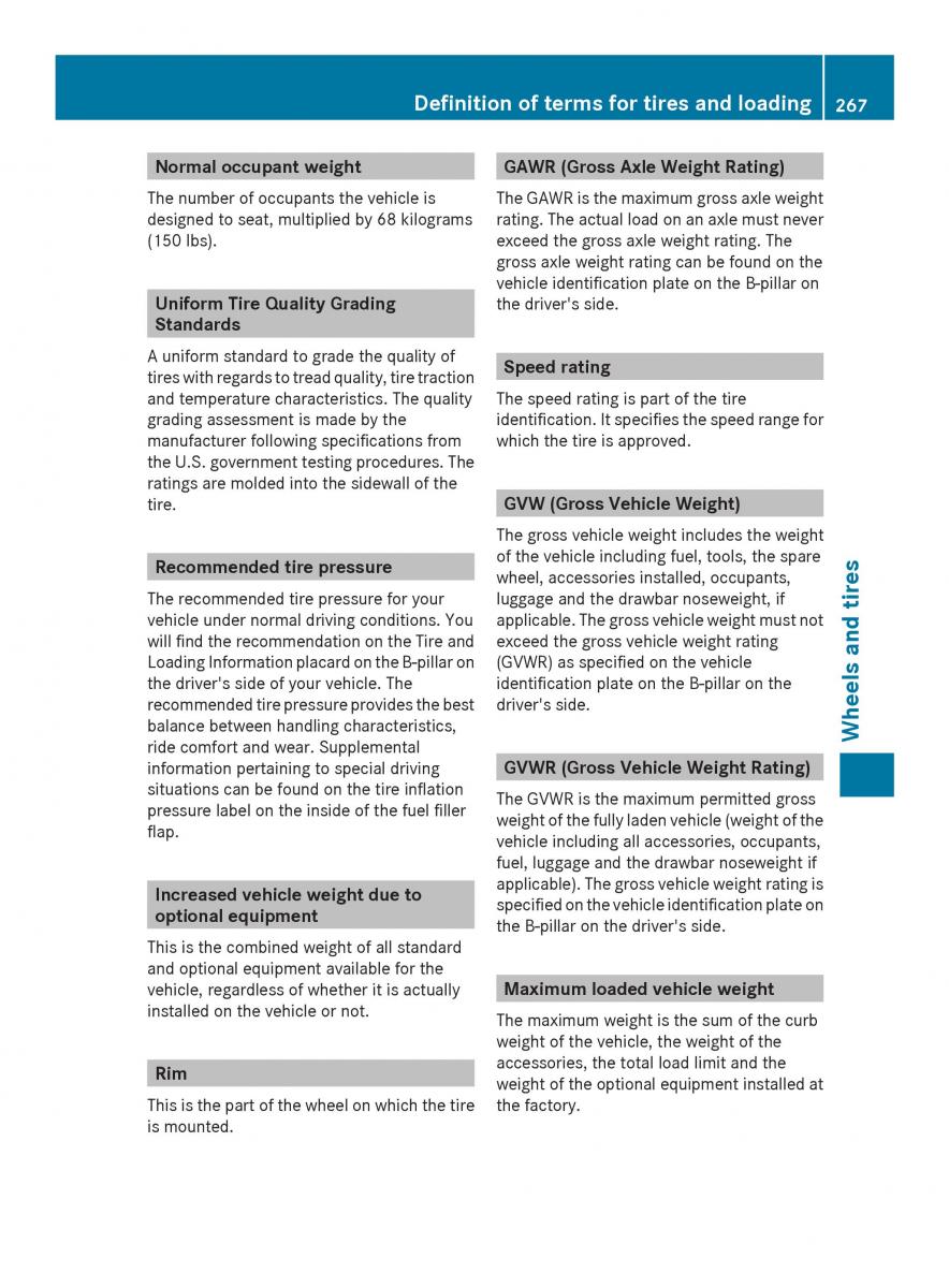 Mercedes Benz SLS AMG Coupe Roadster C197 owners manual / page 269