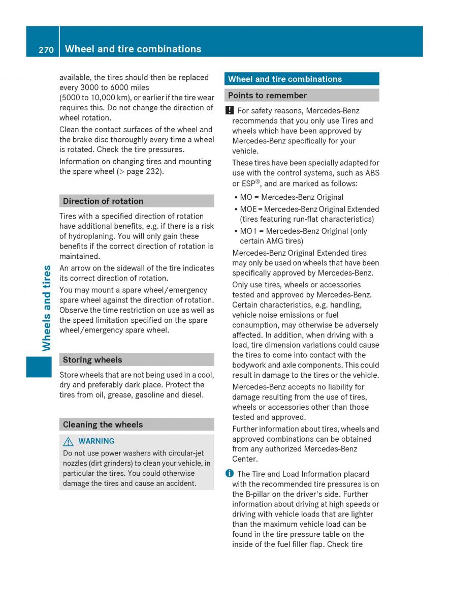 Mercedes Benz SLS AMG Coupe Roadster C197 owners manual / page 272