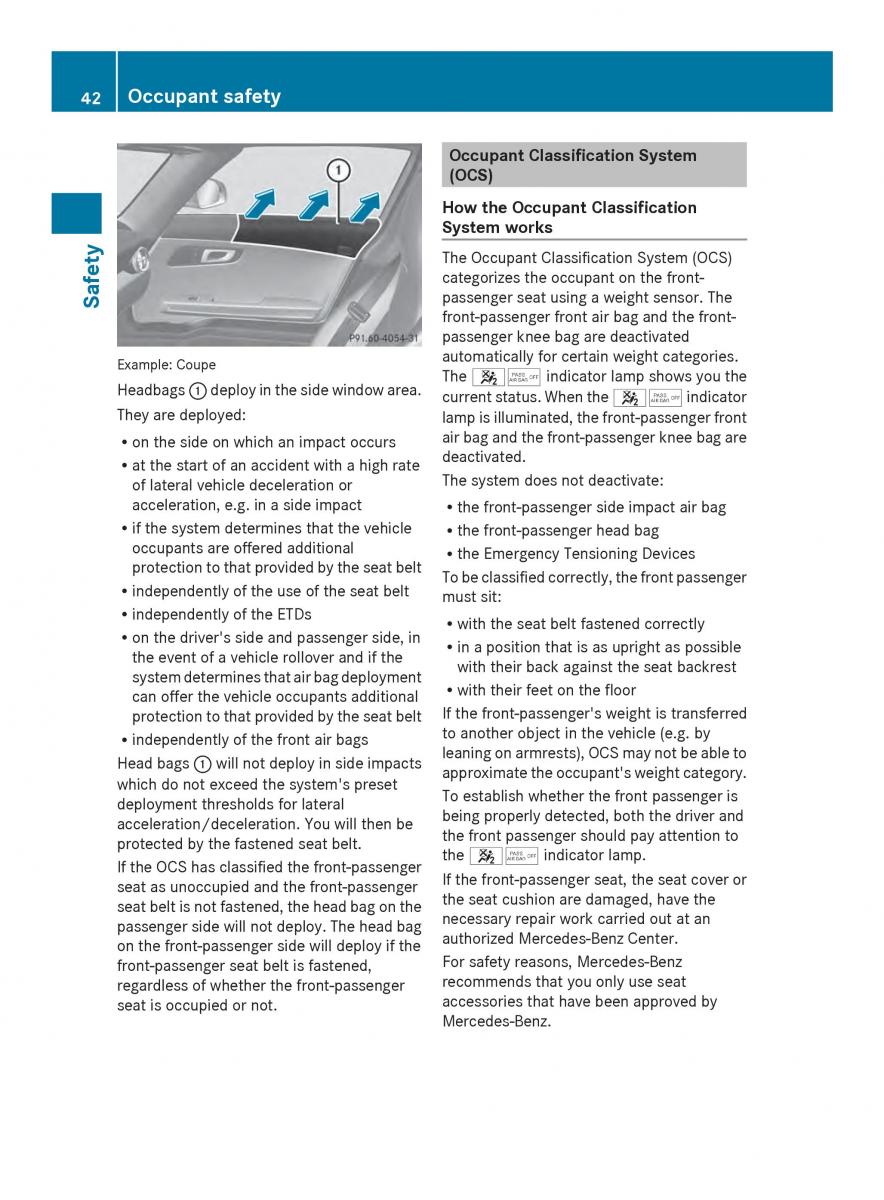 Mercedes Benz SLS AMG Coupe Roadster C197 owners manual / page 44