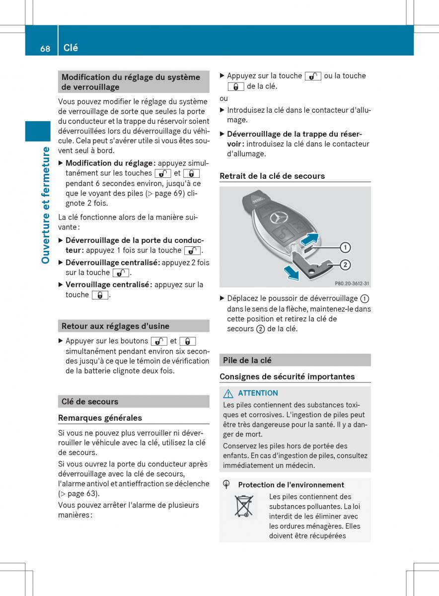 Mercedes Benz SLS AMG Coupe Roadster C197 manuel du proprietaire / page 70