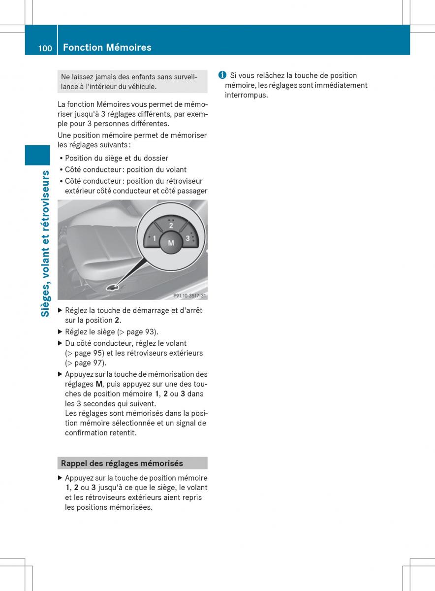 Mercedes Benz SLS AMG Coupe Roadster C197 manuel du proprietaire / page 102