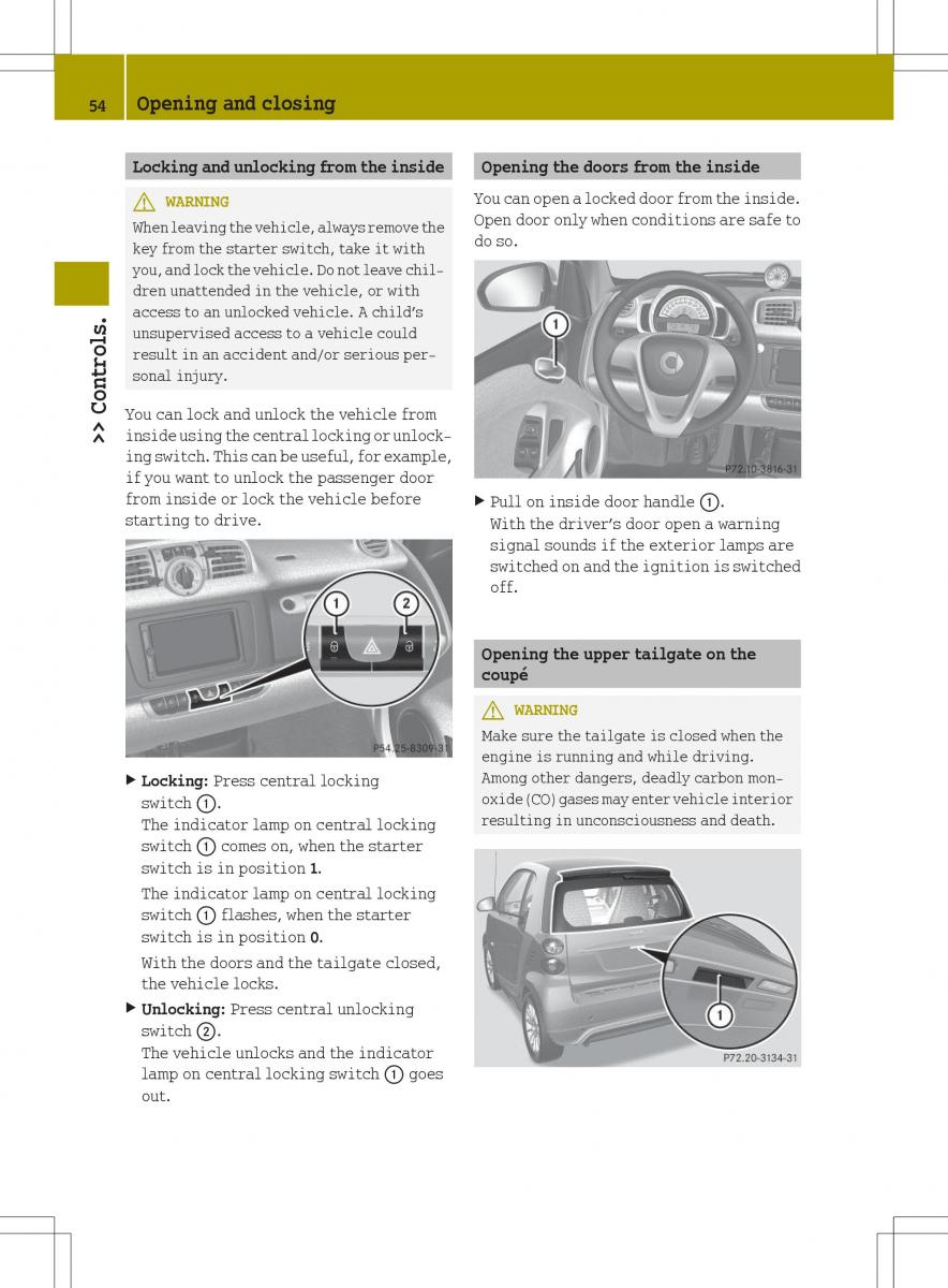 Smart Fortwo II 2 owners manual / page 56