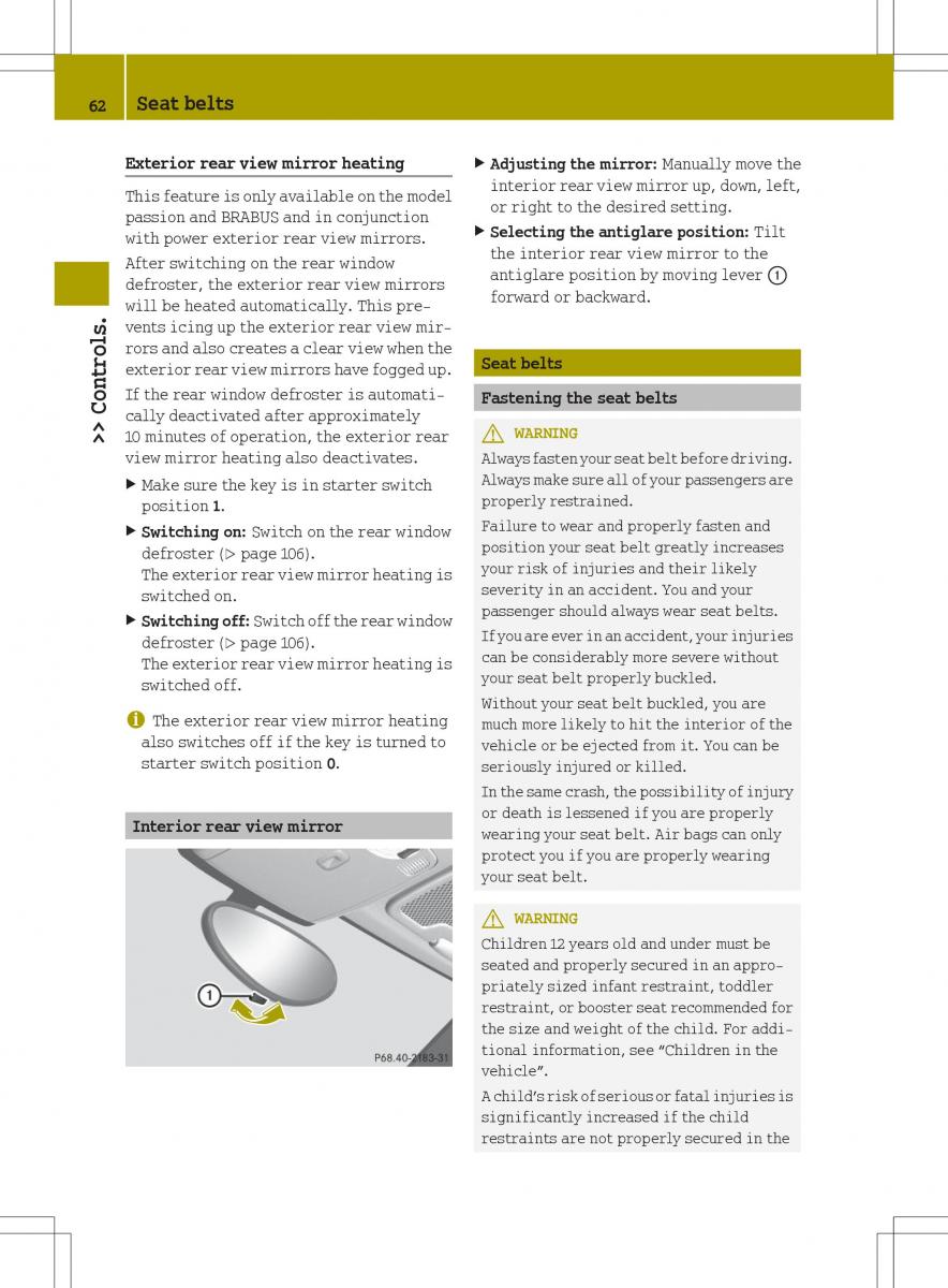 Smart Fortwo II 2 owners manual / page 64