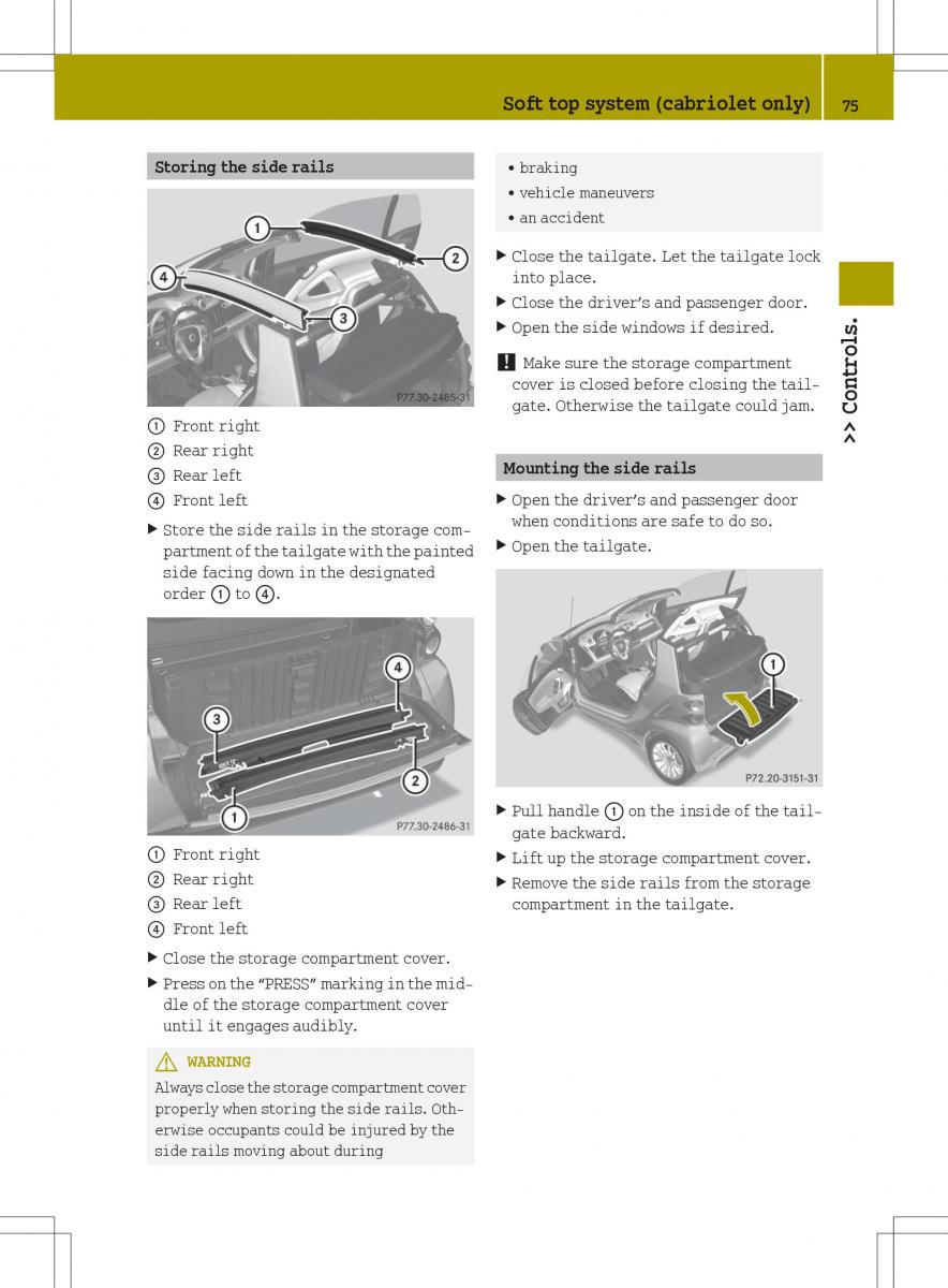 Smart Fortwo II 2 owners manual / page 77