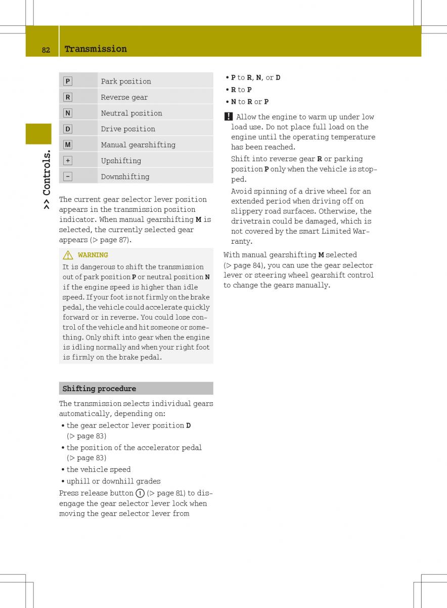 Smart Fortwo II 2 owners manual / page 84