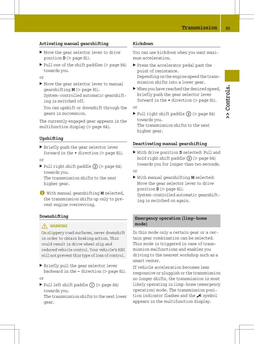 Smart Fortwo II 2 owners manual / page 87