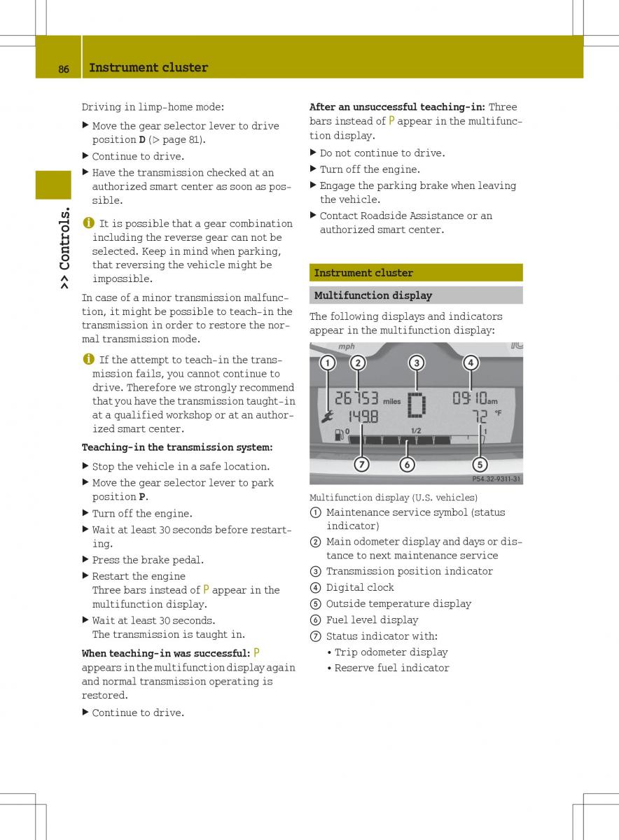 Smart Fortwo II 2 owners manual / page 88