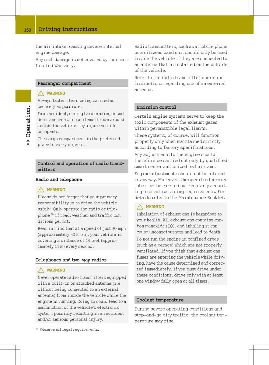 Smart Fortwo II 2 owners manual / page 152