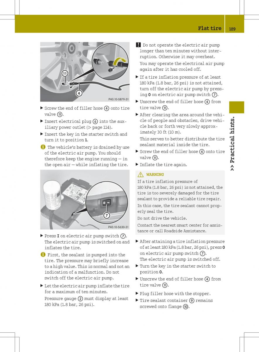 Smart Fortwo II 2 owners manual / page 191