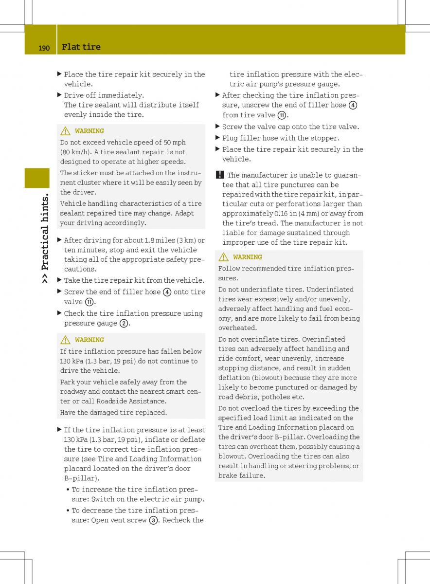 Smart Fortwo II 2 owners manual / page 192