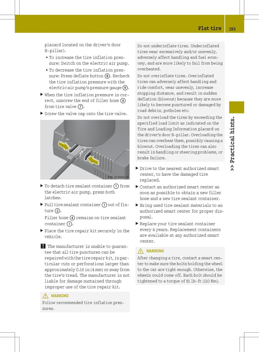 Smart Fortwo II 2 owners manual / page 195