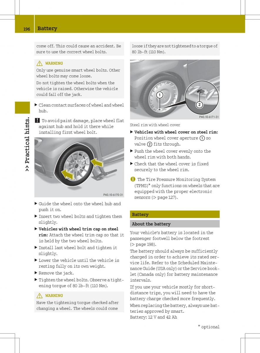 Smart Fortwo II 2 owners manual / page 198