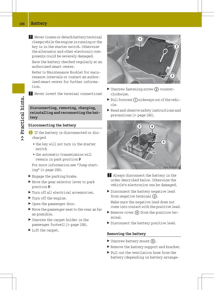 Smart Fortwo II 2 owners manual / page 200