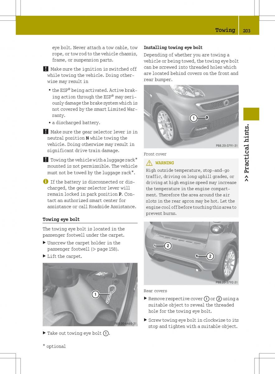 Smart Fortwo II 2 owners manual / page 205