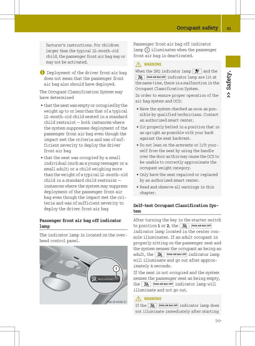 Smart Fortwo II 2 owners manual / page 43