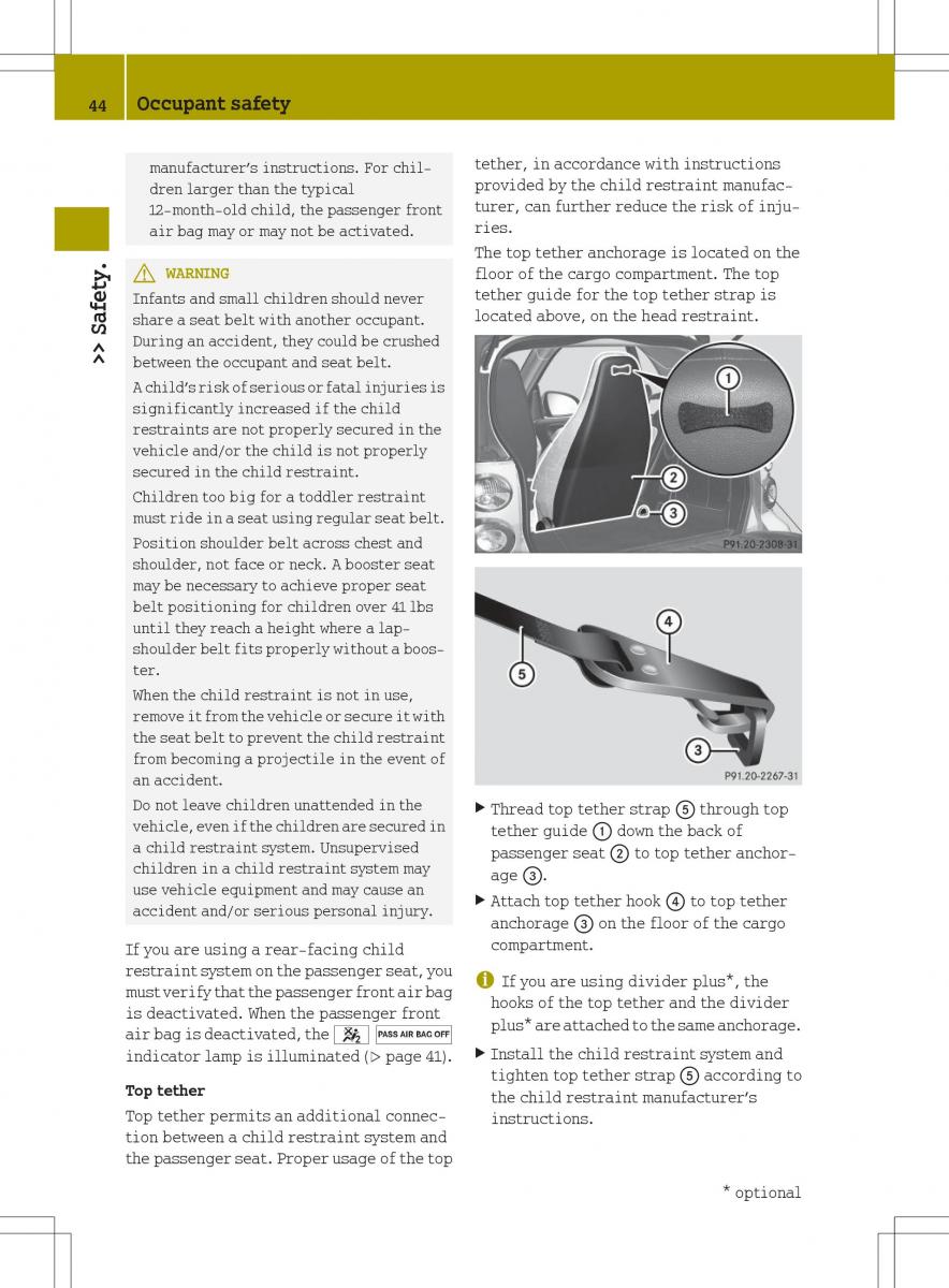 Smart Fortwo II 2 owners manual / page 46