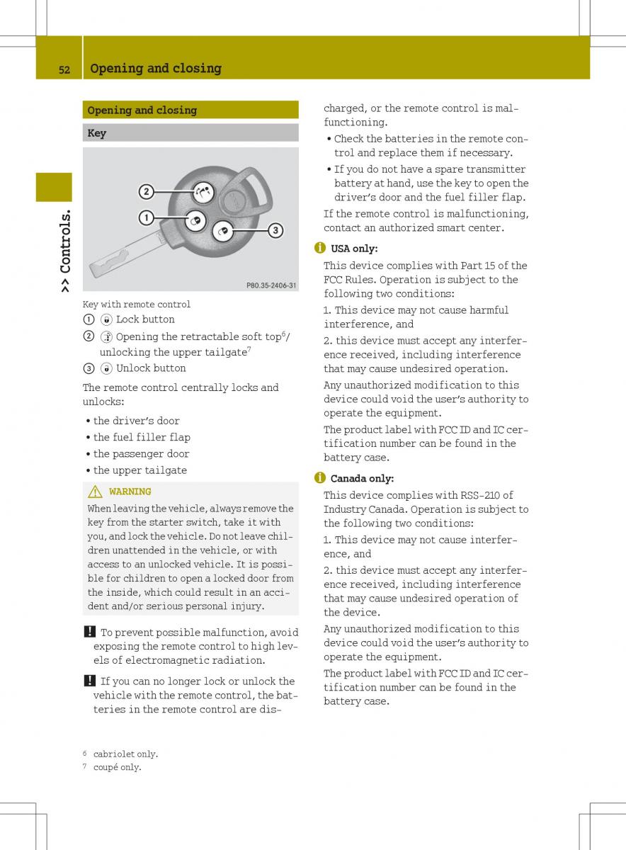 Smart Fortwo II 2 owners manual / page 54