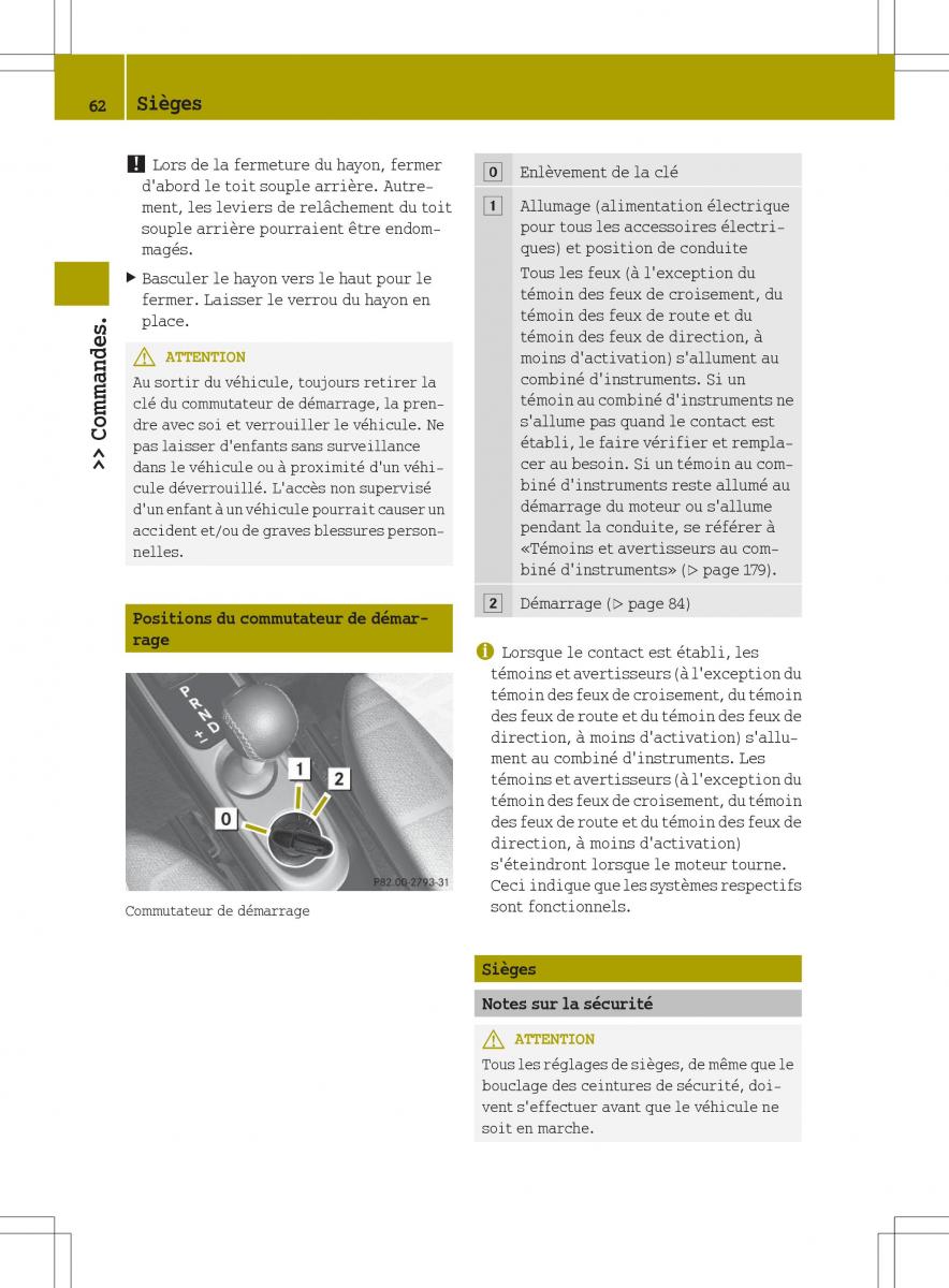 manuel du propriétaire  Smart Fortwo II 2 manuel du proprietaire / page 64