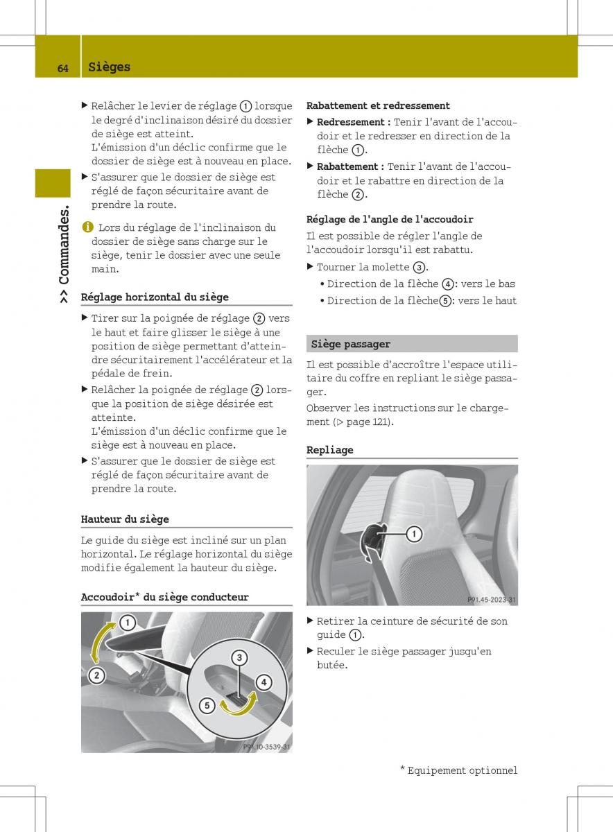 manual  Smart Fortwo II 2 manuel du proprietaire / page 66