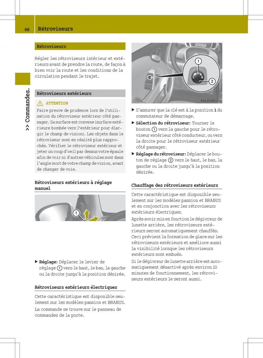 manual  Smart Fortwo II 2 manuel du proprietaire / page 68