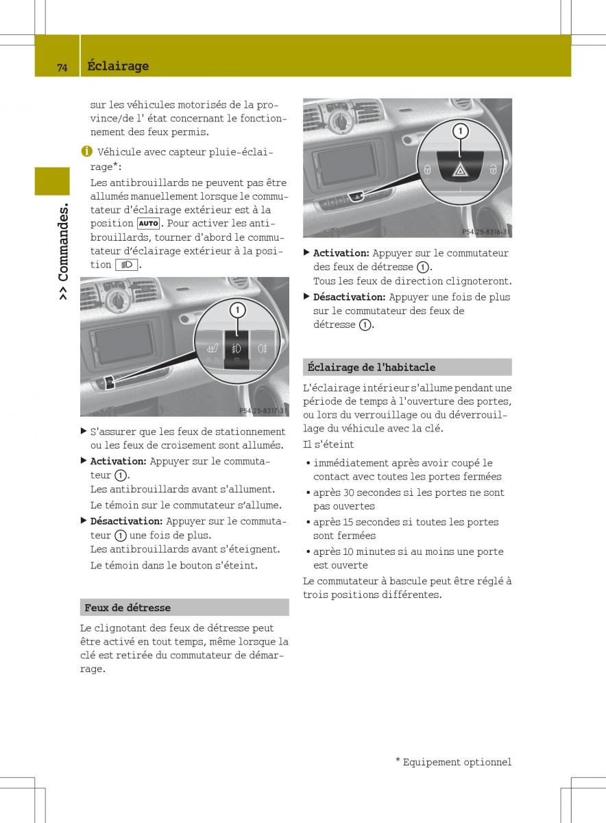 manual  Smart Fortwo II 2 manuel du proprietaire / page 76