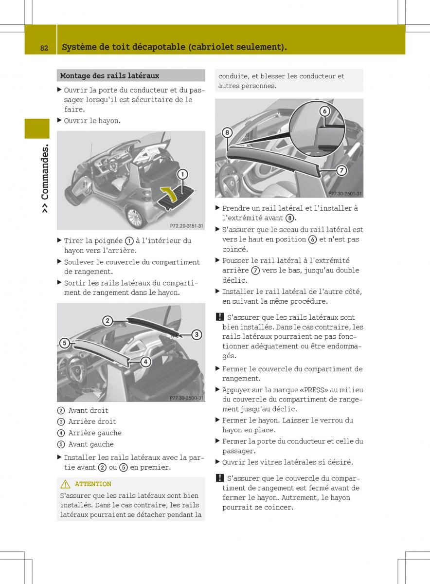 manual  Smart Fortwo II 2 manuel du proprietaire / page 84