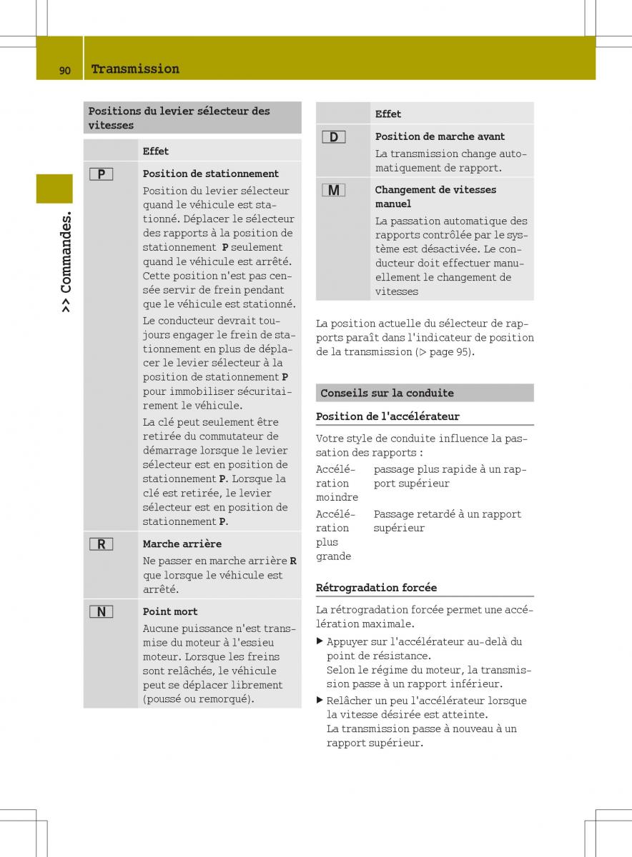 manuel du propriétaire  Smart Fortwo II 2 manuel du proprietaire / page 92