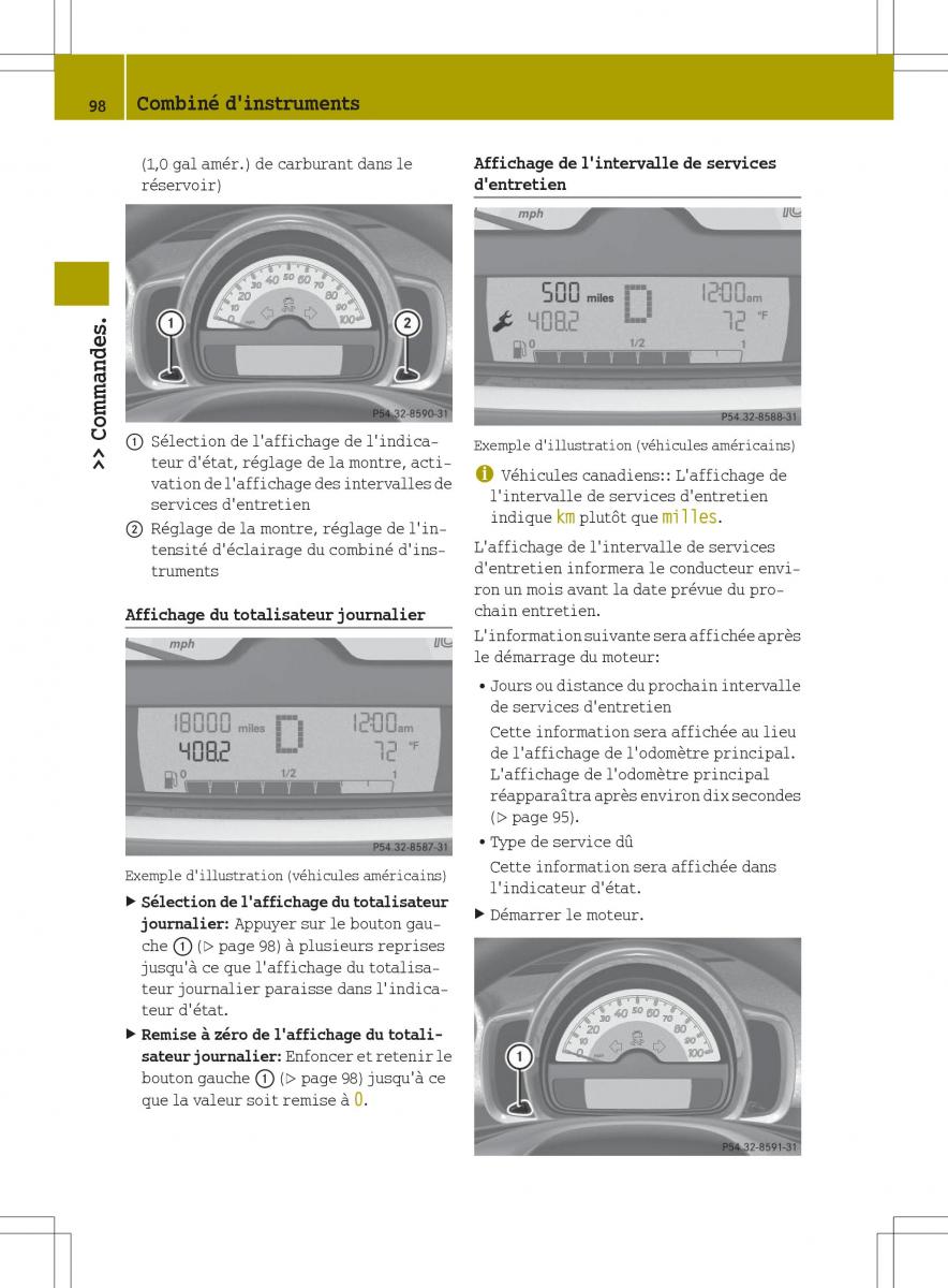 manual  Smart Fortwo II 2 manuel du proprietaire / page 100