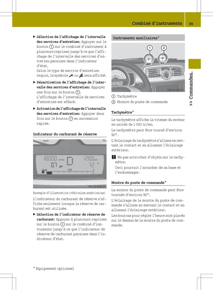 manuel du propriétaire  Smart Fortwo II 2 manuel du proprietaire / page 101