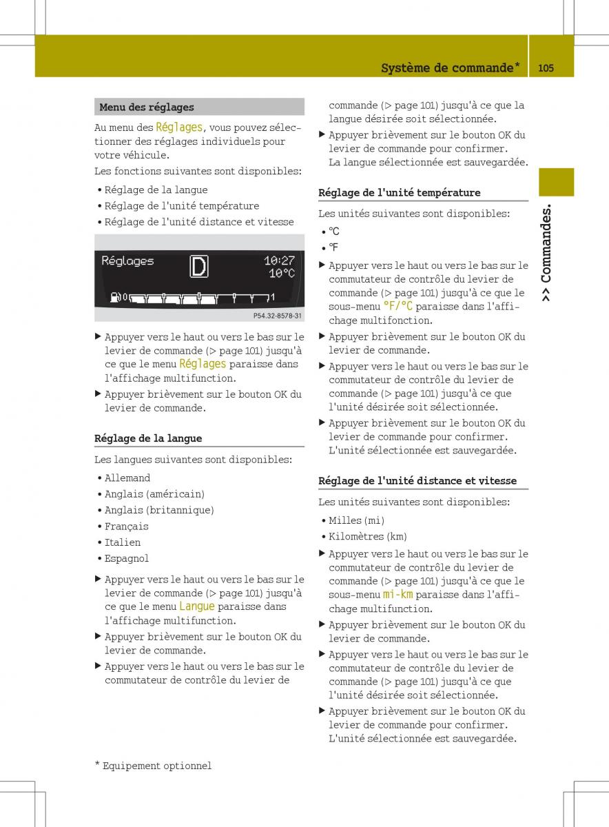 manuel du propriétaire  Smart Fortwo II 2 manuel du proprietaire / page 107