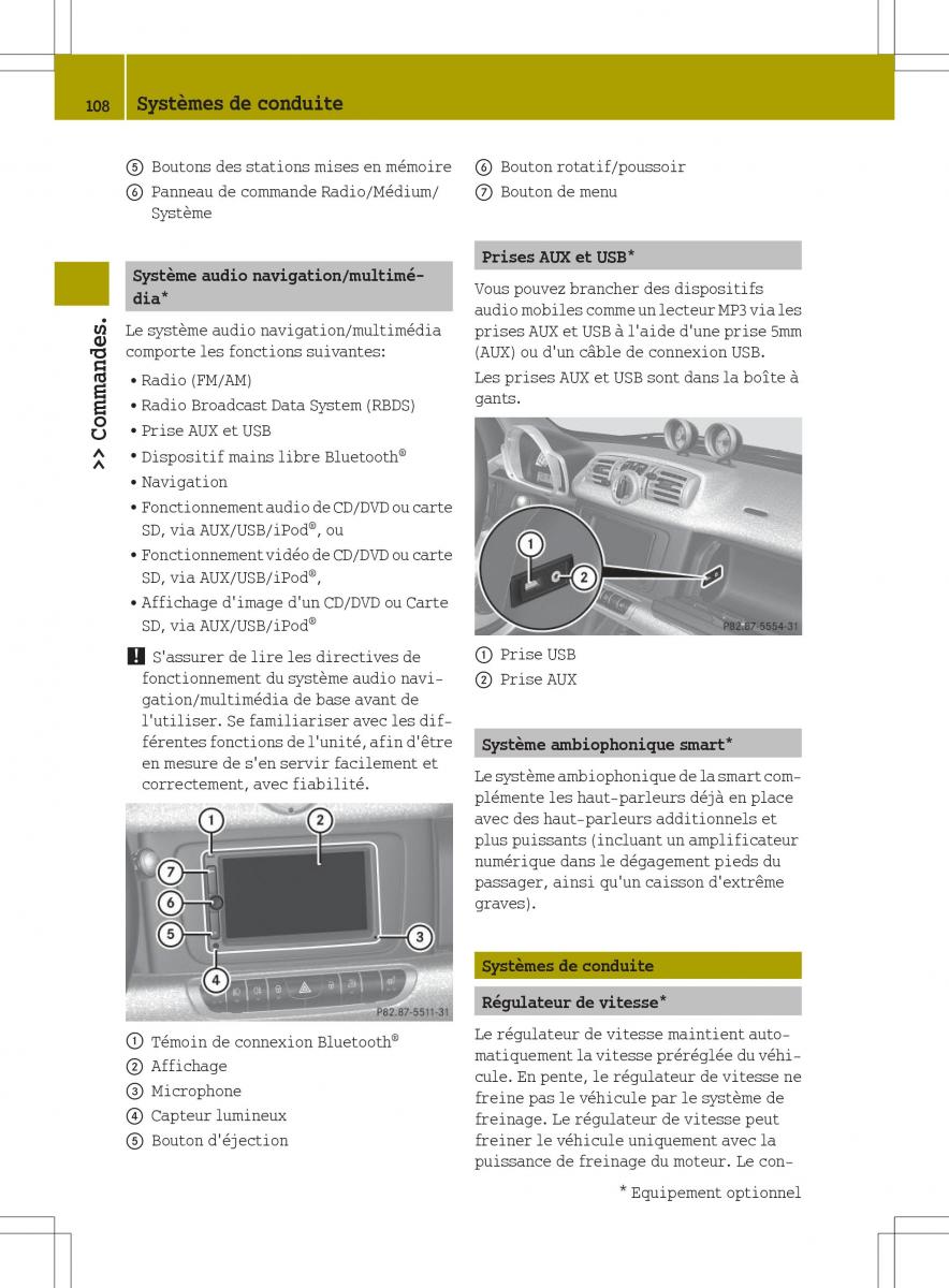 manuel du propriétaire  Smart Fortwo II 2 manuel du proprietaire / page 110