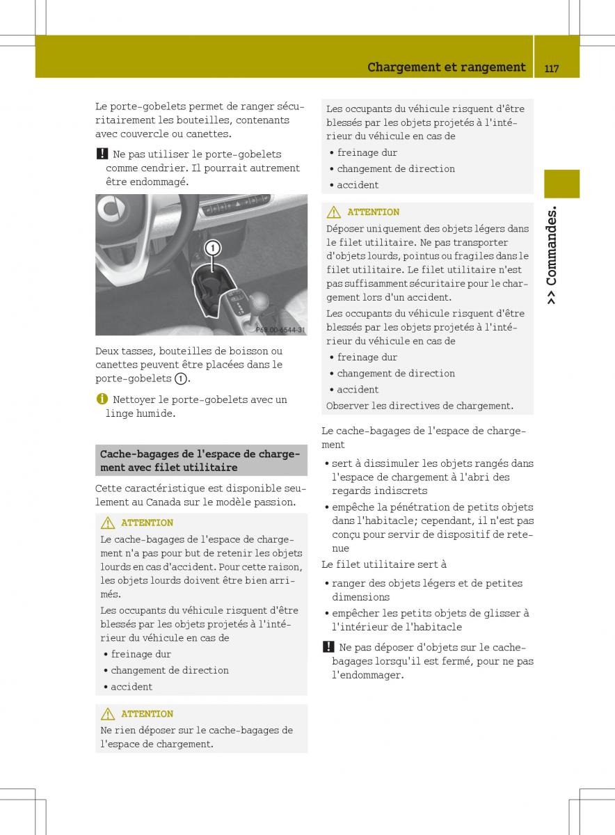 manuel du propriétaire  Smart Fortwo II 2 manuel du proprietaire / page 119