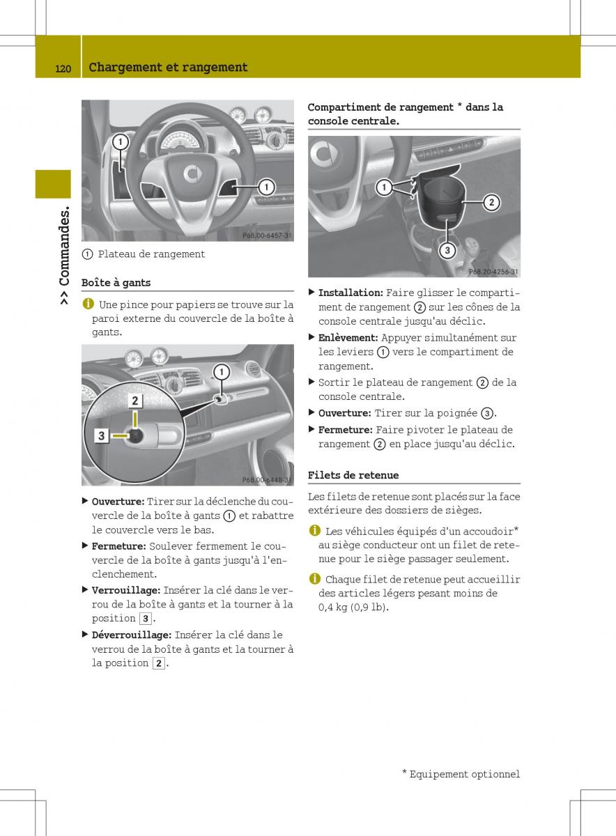 manuel du propriétaire  Smart Fortwo II 2 manuel du proprietaire / page 122