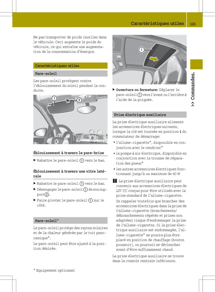 manual  Smart Fortwo II 2 manuel du proprietaire / page 125