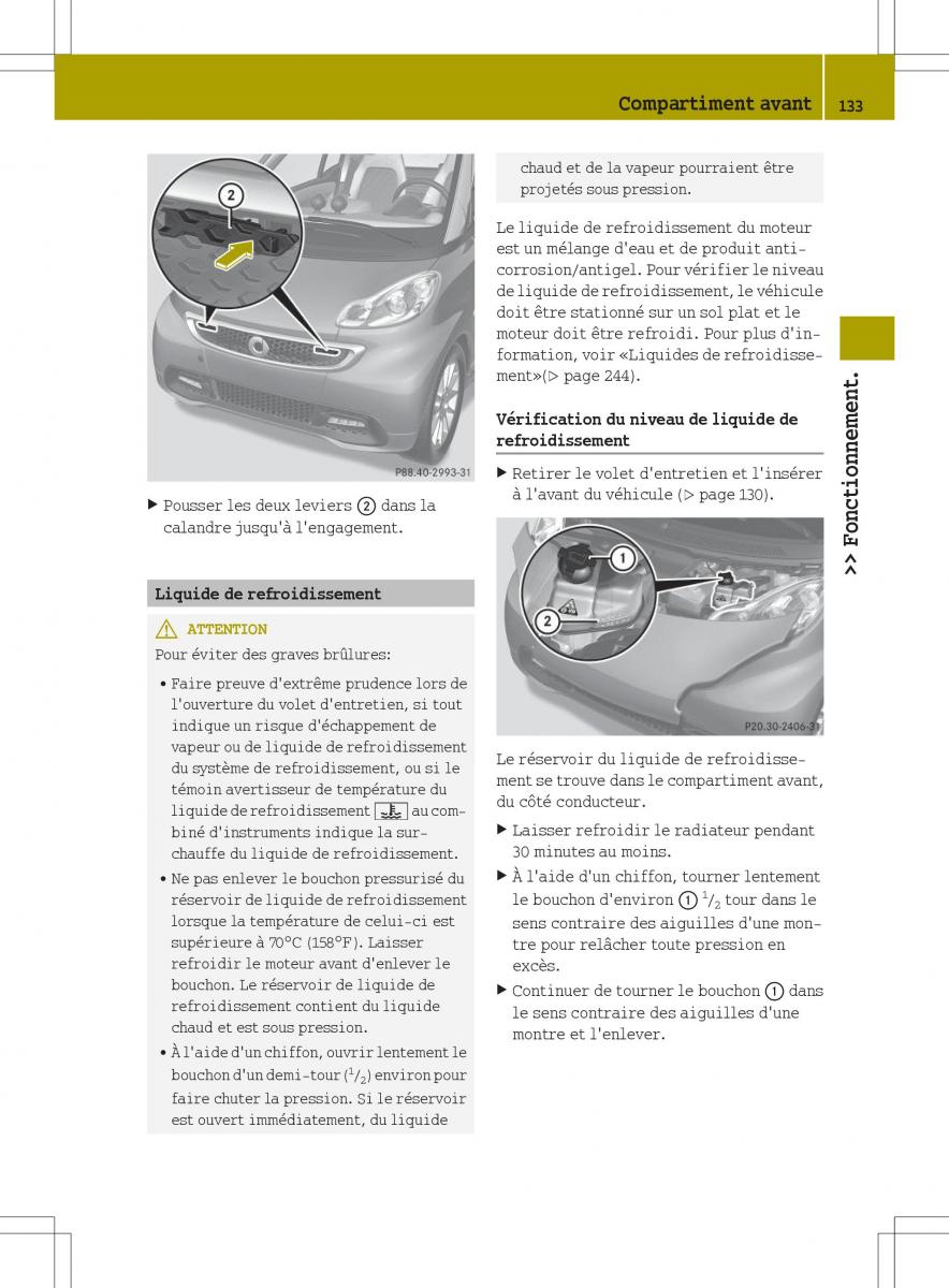 manuel du propriétaire  Smart Fortwo II 2 manuel du proprietaire / page 135