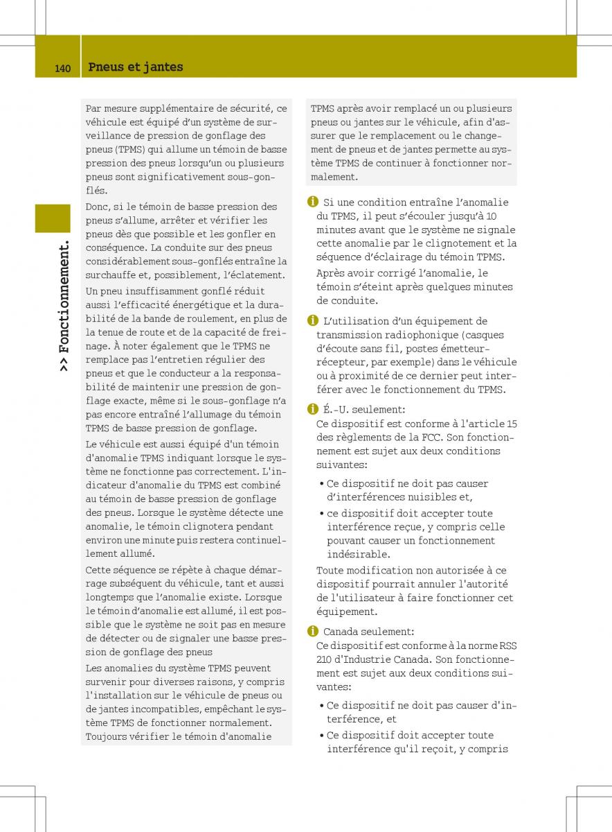 manuel du propriétaire  Smart Fortwo II 2 manuel du proprietaire / page 142