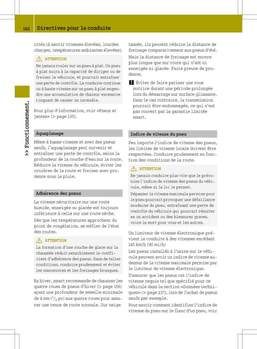 manuel du propriétaire  Smart Fortwo II 2 manuel du proprietaire / page 164