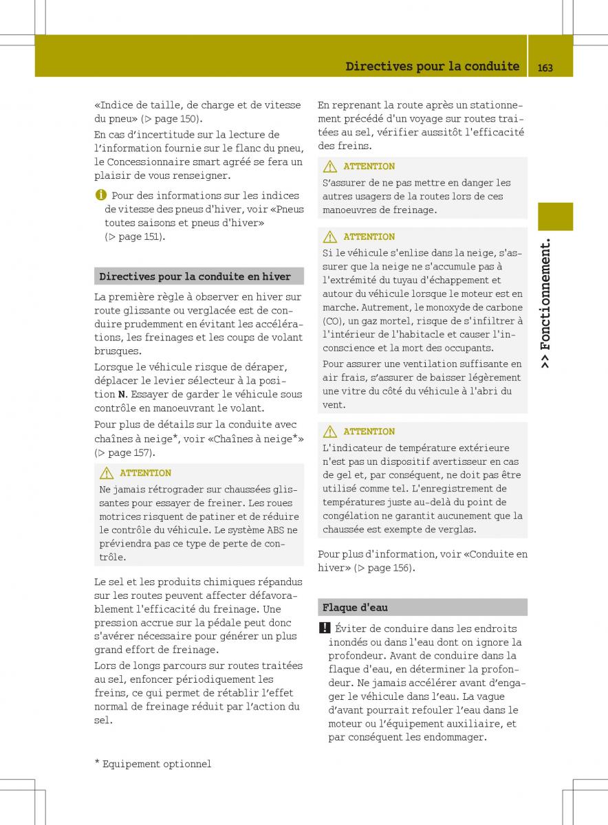 manuel du propriétaire  Smart Fortwo II 2 manuel du proprietaire / page 165