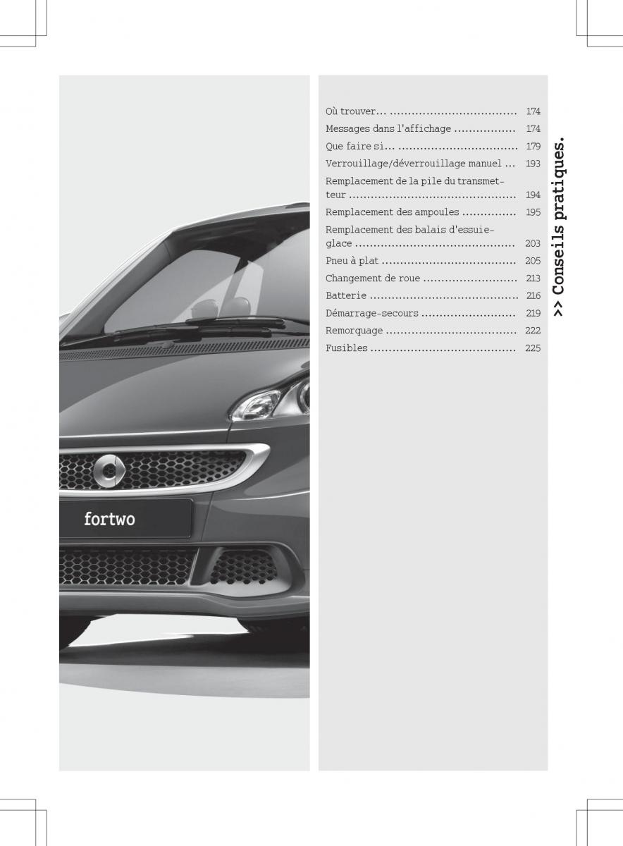 manuel du propriétaire  Smart Fortwo II 2 manuel du proprietaire / page 175