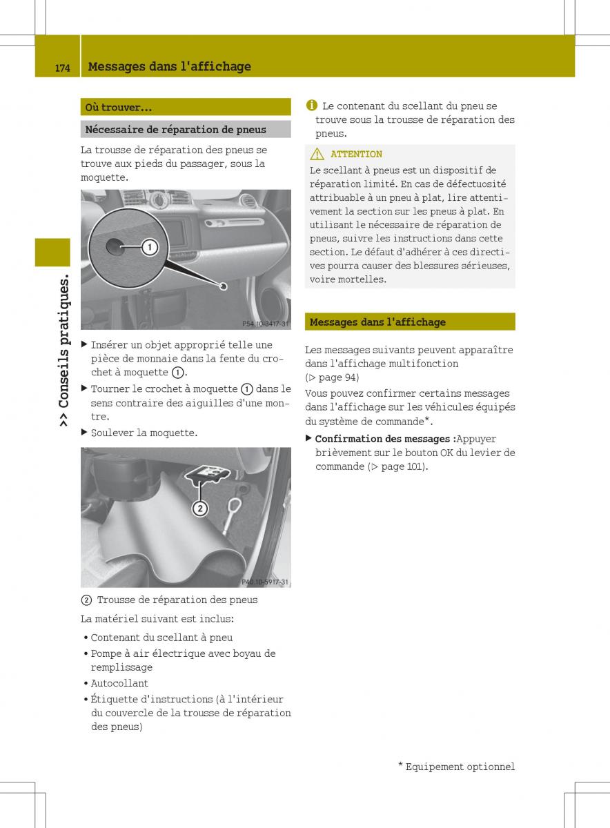 manual  Smart Fortwo II 2 manuel du proprietaire / page 176