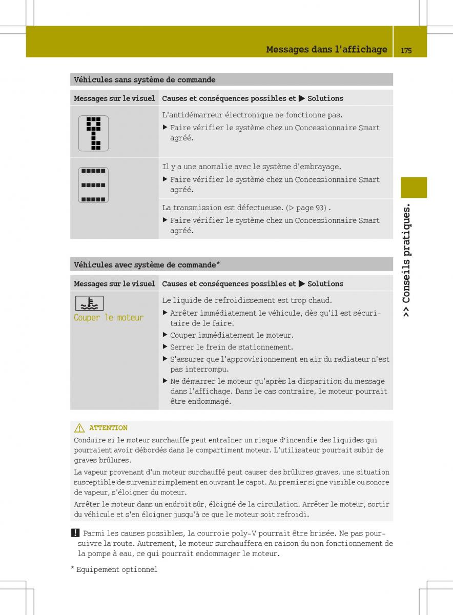 manuel du propriétaire  Smart Fortwo II 2 manuel du proprietaire / page 177