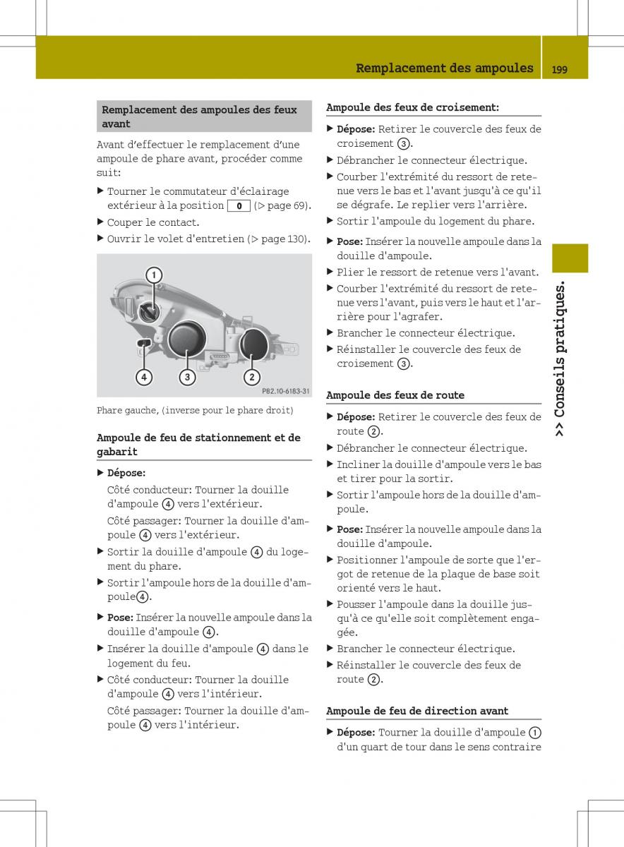 manuel du propriétaire  Smart Fortwo II 2 manuel du proprietaire / page 201