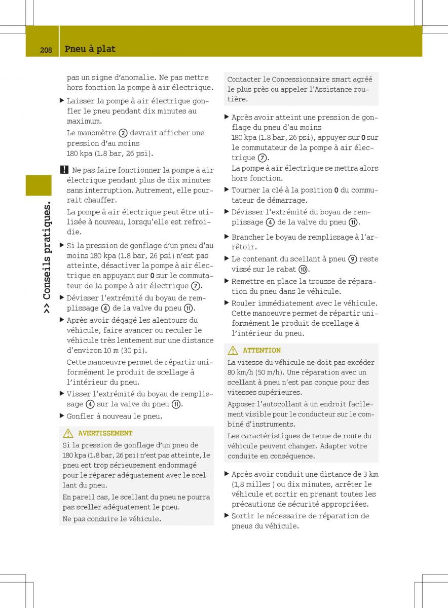 manual  Smart Fortwo II 2 manuel du proprietaire / page 210