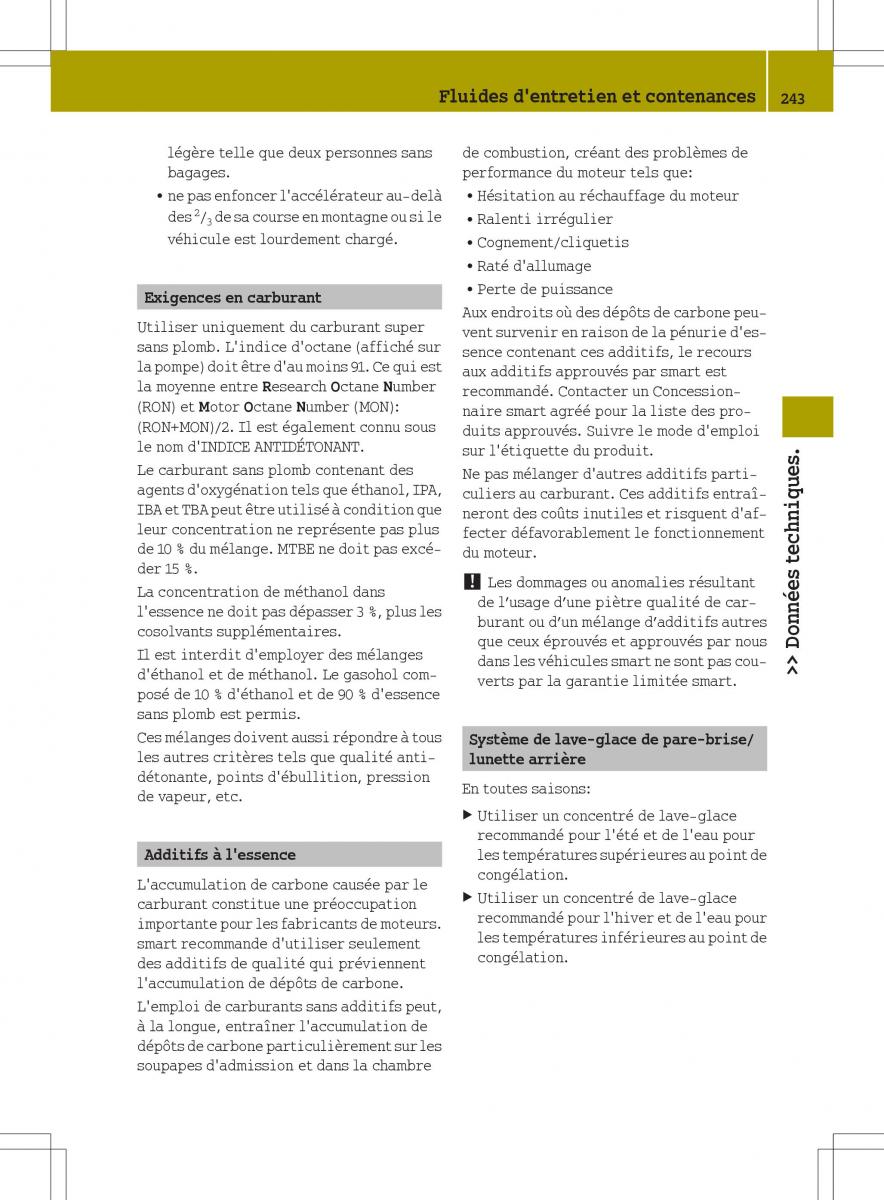 manual  Smart Fortwo II 2 manuel du proprietaire / page 245