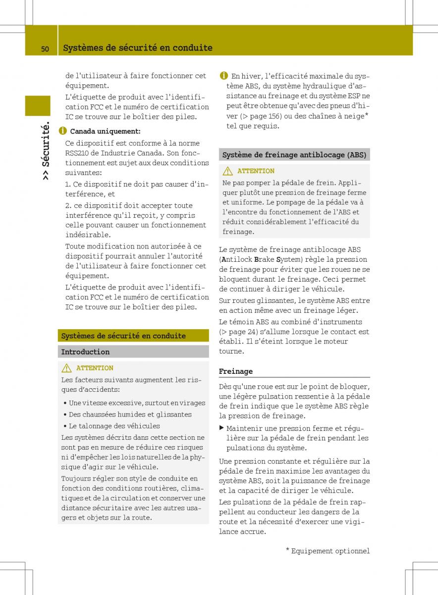 manuel du propriétaire  Smart Fortwo II 2 manuel du proprietaire / page 52