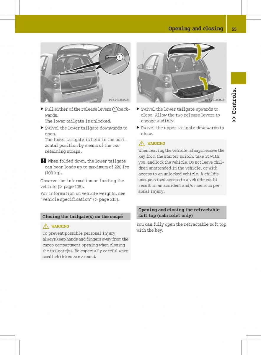 Smart Fortwo ED EV owners manual / page 57